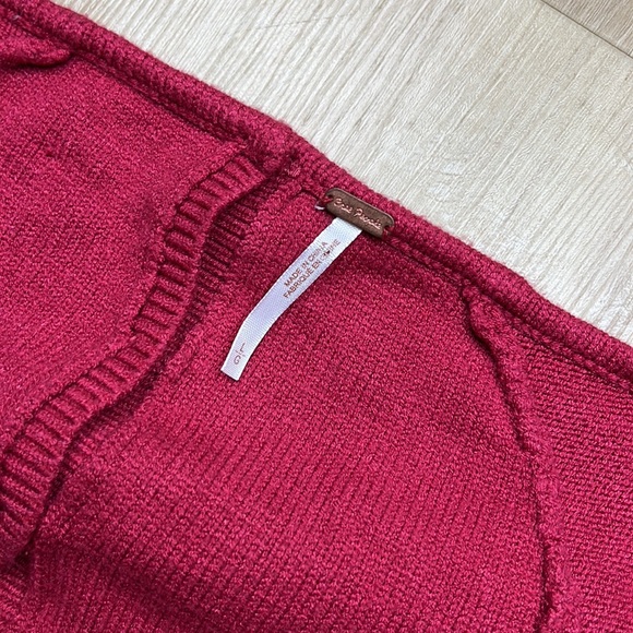 Free People Small World Cable Knit Cranberry
Red Mini Sweater dress LARGE 0968 - Picture 6 of 8